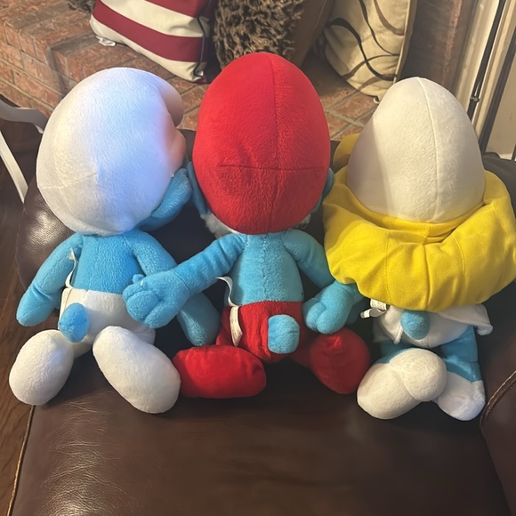 The Smurfs|3pc. Bundle-Papa Smurf, Smurfette & Happy Smurf - 2010 Nanco Plush - Picture 2 of 7